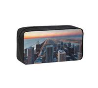 AYYQWE Chicago Illinois USA 1 Print Spacious Pen Case Large-Capacity Stationery Office Travel Use Organizer Pouch