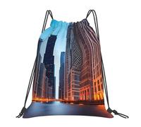 AYYQWE Chicago Illinois Usa Print Adults Lightweight Foldable Drawstring Backpack Sports Reusable Bag Travel Yoga