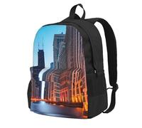 AYYQWE Chicago Illinois Usa Print Large Capacity Backpack Water-Resistant Hiking Camping Picnics Commuting Essentials