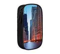 AYYQWE Chicago Illinois USA Print Practical Pencil Case Multi-Compartment Office Travel School Art Daily Supplies