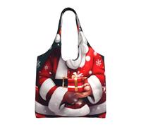 AYYQWE Christmas Santa Clauss Print Extra-Large Canvas Tote Bag Daily Shopping Travel Weekend Getaways Shoulder Bags