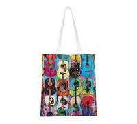 AYYQWE Color Acoustic And Guitars Print Large Capacity Stylish Bag Unisex Shopping Bags Lightweight Versatile Travel Work