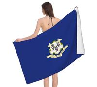 AYYQWE Connecticut State Flag Print Adults Oversized Bath Beach Towels Quick Dry Soft Lightweight Travel Gift