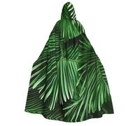 AYYQWE Cute Green Palm Leaves Print Unisex Adult Hooded Cloak Warm Cape Halloween Costume Cosplay Carnival Theme