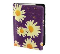 AYYQWE Daisy Purple Flowers Print Men Women Passport Travel Document Wallet Case Stylish Secure and Lightweigh