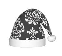 AYYQWE Damask Pattern Print Adults Xmas Hat Holiday Party Headwear for Christmas New Year Seasonal Celebrations