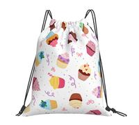 AYYQWE Delicious Cupcakes Print Adults Lightweight Foldable Drawstring Backpack Sports Reusable Bag Travel Yoga