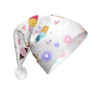 AYYQWE Delicious Cupcakes Print Unisex Adult Christmas Hat With Led Lights Holiday Party Supplies Yuletide Decor