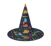 AYYQWE Dinosaur Palm Leaf Print Comfortable Halloween Witch Hat Unisex For Parties Carnivals Christmas And Cosplay