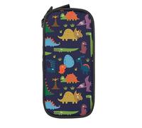AYYQWE Dinosaur Palm Leaf Print Practical Pencil Case Multi-Compartment Office Travel School Art Daily Supplies