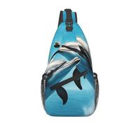 AYYQWE Dolphins in LovePrint Men Cross Chest Bag Crossbody for Daily Hiking Commute Diagonally Sling Backpack
