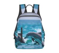 AYYQWE Dolphins In The Sea Print Unisex Lightweight Backpack Travel Casual Bag Commutes Outdoor Work Hikes Daypack