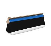 AYYQWE Flag of Estonia Print Student Pencil Case Large Capacity Triangle Pouch Zippered Pen Makeup School College
