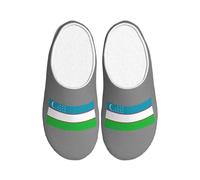 AYYQWE Flag of the Republic of Uzbekistan Print Adult Unisex House Soft TPR Slippers Cozy Non-Slip Sole Home Travel Flannel Indoor