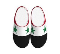 AYYQWE Flag of the Syrian Arab Republic Print Adult Unisex House Soft TPR Slippers Cozy Non-Slip Sole Home Travel Flannel Indoor