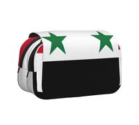 AYYQWE Flag of The Syrian Arab Republic Print Lightweight Pen Bag Stylish Stationery Travel Office Large Capacity Makeup Toiletry