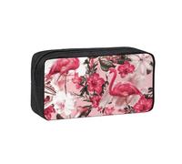 AYYQWE Flamingo Floral Printed Print Spacious Pen Case Large-Capacity Stationery Office Travel Use Organizer Pouch