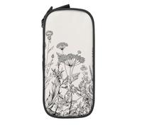 AYYQWE Floral Herbs Botanical Engraving Print Practical Pencil Case Multi-Compartment Office Travel School Art Daily Supplies