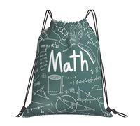 AYYQWE Formulas Shapes Theory Math Lesson Word Print Adults Lightweight Foldable Drawstring Backpack Sports Reusable Bag Travel Yoga