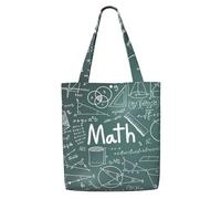 AYYQWE Formulas Shapes Theory Math Lesson Word Print Canvas Shoulder Bag Large Reusable Lightweight Beach Travel Picnic Everyday Use Tote