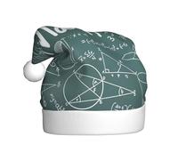 AYYQWE Formulas Shapes Theory Math Lesson Word Print Santa Hat for Men Women Decor Party New Year Festive Celebrations Christmas Cap