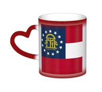 AYYQWE Georgia Flag Print Starry Sky Color-Changing Mug Gift Ceramic Coffee Mugs Anniversary Daily Home