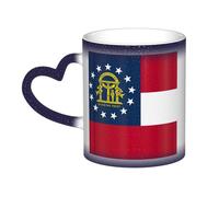 AYYQWE Georgia Flag Print Starry Sky Color-Changing Mug Gift Ceramic Coffee Mugs Anniversary Daily Home