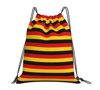 AYYQWE German Flag Print Adults Lightweight Foldable Drawstring Backpack Sports Reusable Bag Travel Yoga