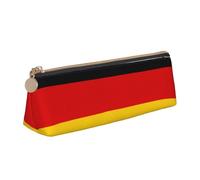 AYYQWE German Flag Print Student Pencil Case Large Capacity Triangle Pouch Zippered Pen Makeup School College