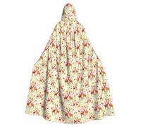 AYYQWE Giraffe Heart Flower Butterfly Print Halloween Hooded Cloak Unisex Adult Cape For Carnival Cosplay Festivals Parties