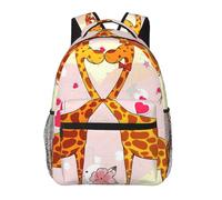 AYYQWE Giraffe Heart Flower Butterfly Print Leisure Backpack Lightweight Comfortable Adjustable Bag For Work Travel Everyday