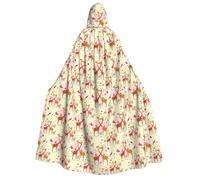 AYYQWE Giraffe Heart Flower Butterfly Print Unisex Adult Hooded Cloak Warm Cape Halloween Costume Cosplay Carnival Theme