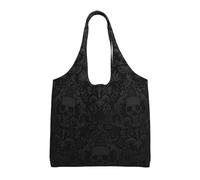 AYYQWE Gothic Wallpaper Skull Print Extra-Large Canvas Tote Bag Daily Shopping Travel Weekend Getaways Shoulder Bags