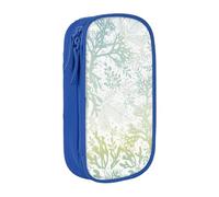 AYYQWE Green Sea Blue Seaweed Print Practical Pencil Case Multi-Compartment Office Travel School Art Daily Supplies