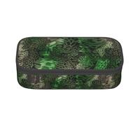 AYYQWE Green Snake Print Versatile Student Pencil Case 8.3 X 2 X 3.7 in Storage Bag School Office Use