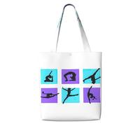 AYYQWE Gymnastics Game Print Canvas Shoulder Bag Large Reusable Lightweight Beach Travel Picnic Everyday Use Tote