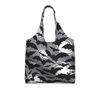 AYYQWE Halloween Bats Grey Print Extra-Large Canvas Tote Bag Daily Shopping Travel Weekend Getaways Shoulder Bags