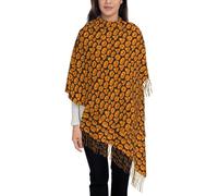 AYYQWE Halloween Pumpkin Patterns Print Tassel Scarf Women Men for Party Office Travel Outdoor Adventures Daily Commutes