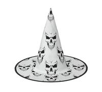 AYYQWE Halloween Themed Monochrome Skeleton Head Print Comfortable Unisex Carnival Party Hat Cosplay Costume Masquerade Celebrations