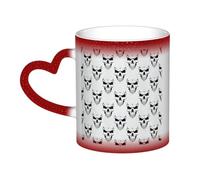 AYYQWE Halloween Themed Monochrome Skeleton Head Print Starry Sky Color-Changing Mug Gift Ceramic Coffee Mugs Anniversary Daily Home