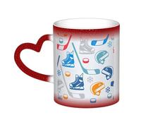 AYYQWE Hockey Elements Creative Patterned Print Starry Sky Color-Changing Mug Gift Ceramic Coffee Mugs Anniversary Daily Home