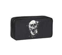 AYYQWE Horror Ghost Skull Print Spacious Pen Case Large-Capacity Stationery Office Travel Use Organizer Pouch