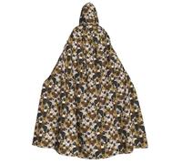 AYYQWE Imagen De Pug Print 190cm Hooded Carnival Themed Cloak Unisex Cosplay For Festivals Masquerade Robe