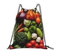 AYYQWE Introduction Of Various Vegetables Print Adults Lightweight Foldable Drawstring Backpack Sports Reusable Bag Travel Yoga