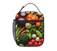AYYQWE Introduction of Various Vegetables Print Lunch Bag Thermal Tote Reusable Portable Bento Box Office Outdoor Activities