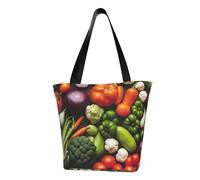 AYYQWE Introduction of various vegetables Print Summer Shoulder Bag Beach Crossbody Handbag Travel Shopping Gym Hiking Party Events