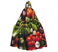 AYYQWE Introduction Of Various Vegetables Print Unisex Adult Hooded Cloak Warm Cape Halloween Costume Cosplay Carnival Theme