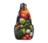 AYYQWE Introduction of various vegetablesPrint Men Cross Chest Bag Crossbody for Daily Hiking Commute Diagonally Sling Backpack