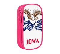 AYYQWE Iowa State Flag Print Practical Pencil Case Multi-Compartment Office Travel School Art Daily Supplies