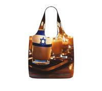 AYYQWE Israeli Flag Print Foldable Reusable Shopping Tote Bag For Travel Gym Backpack Commuting Camping